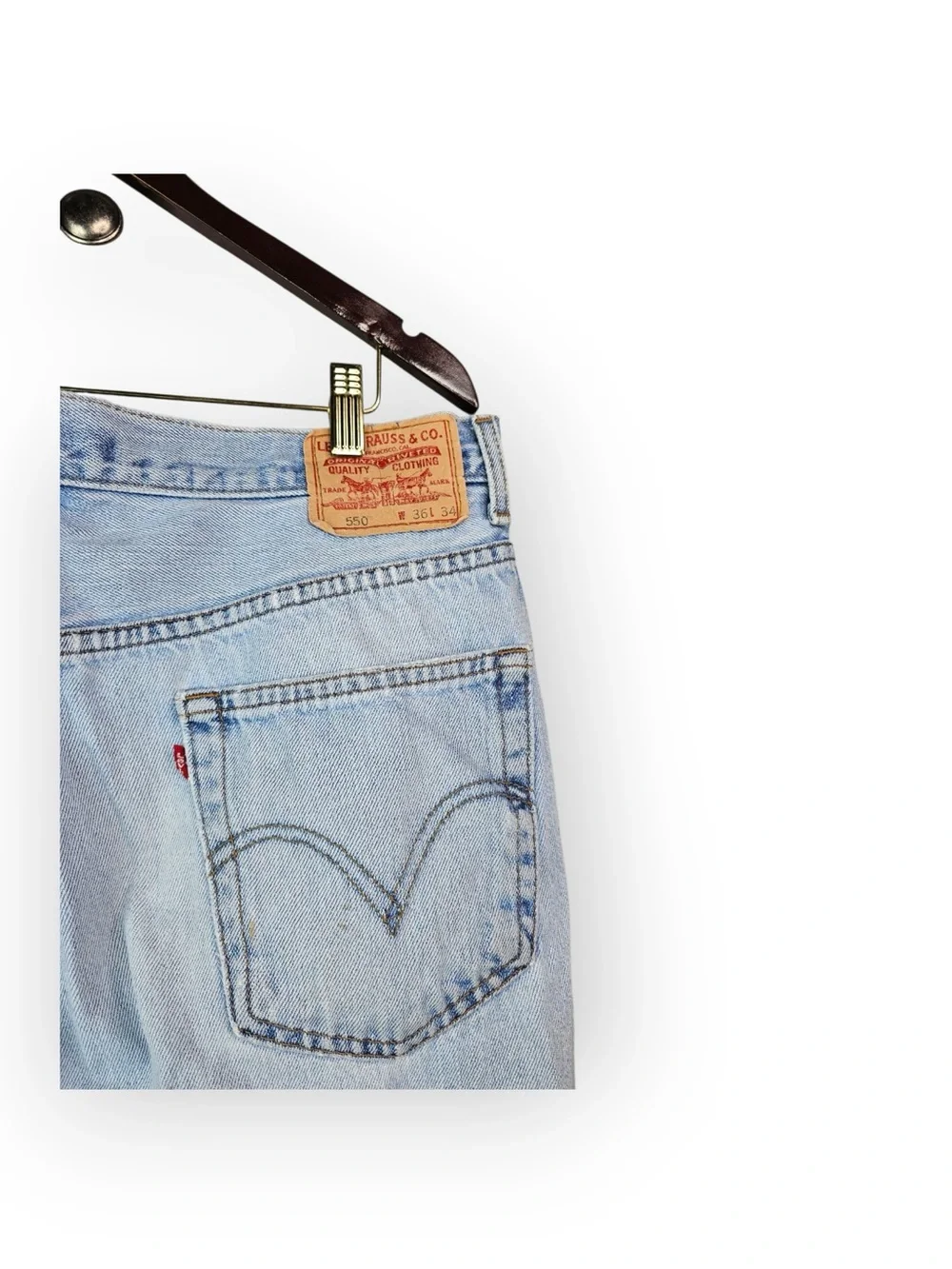 LEVI'S 550 Relaxed Fit Distressed Light Wash Jeans 36x34